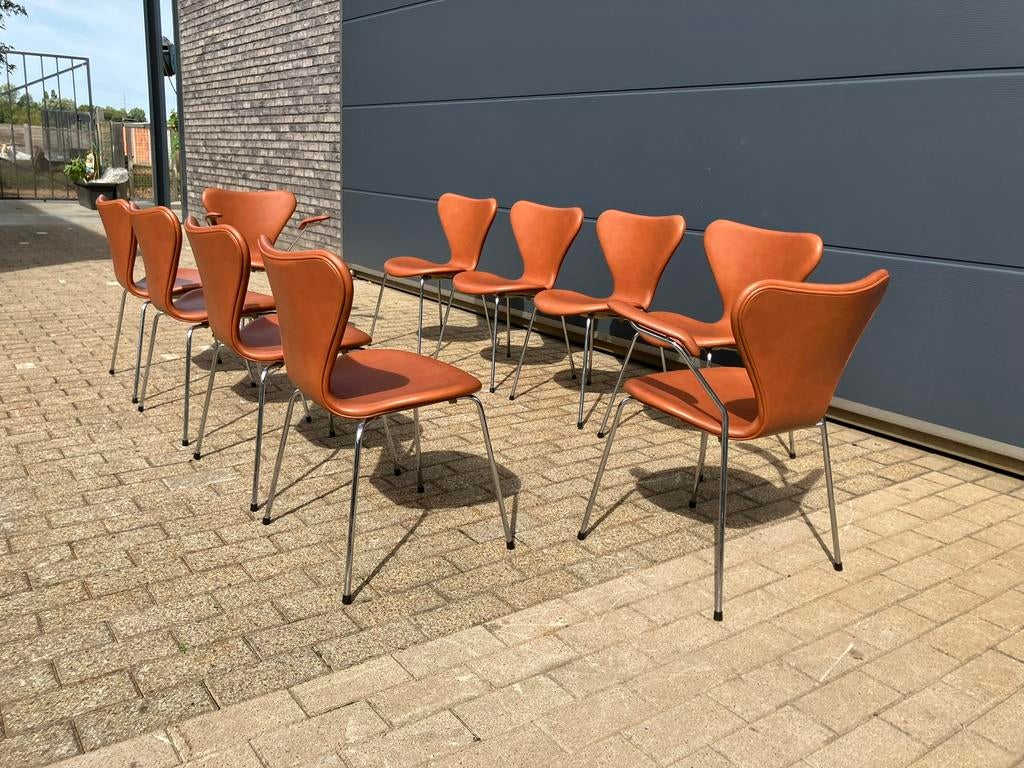 Fritz Hansen Series 7 Vlinderstoelen A. Jacobsen NIEUWSTAAT!, Huis en Inrichting, Bruin, Ophalen of Verzenden, Zo goed als nieuw