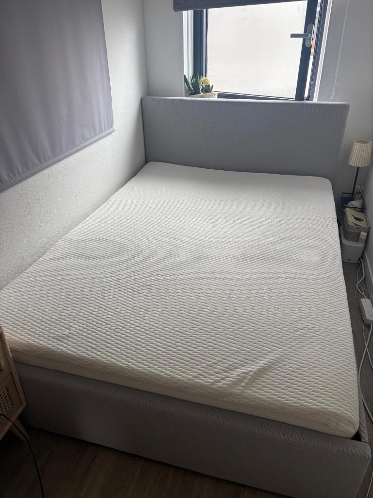 GLADSTAD Ikea bed (140x200), Wit, Tweepersoons, Zo goed als nieuw, Hout