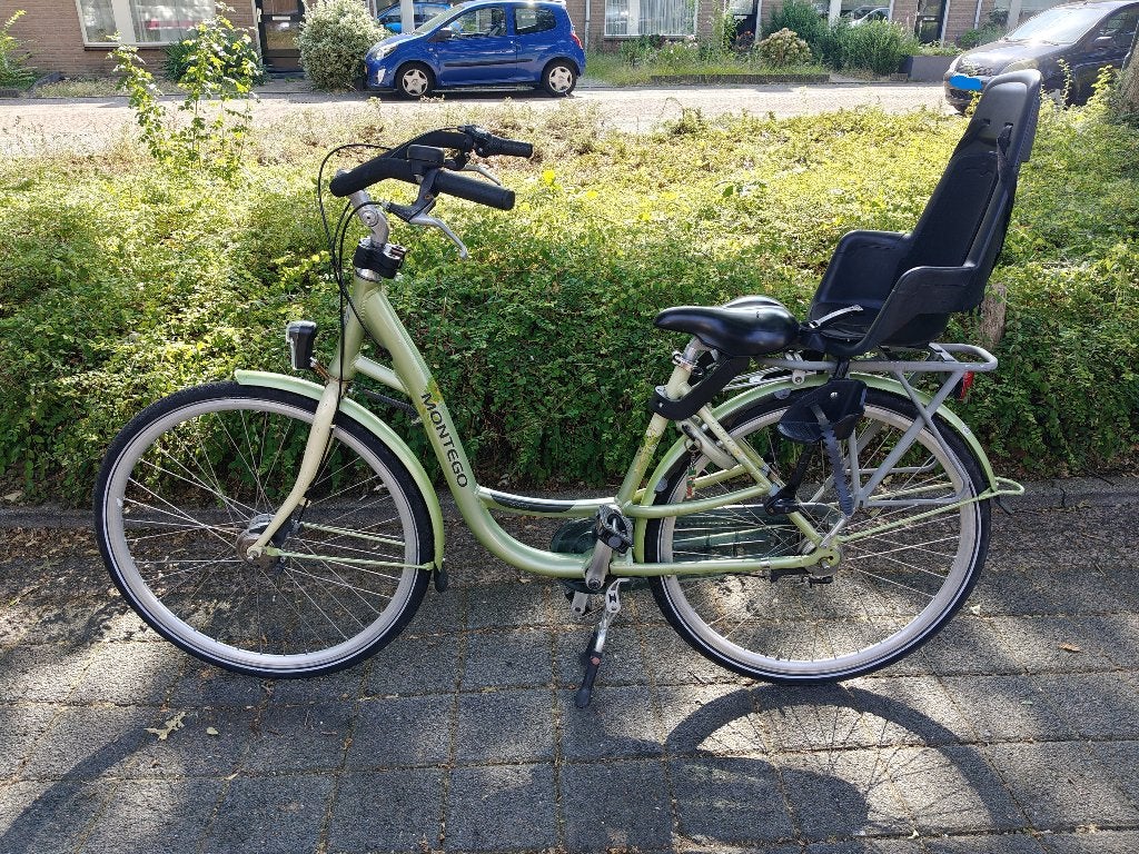Montego moederfiets 28" - 3 versnellingen - incl kinderzitje, Gebruikt, Versnellingen, 50 tot 53 cm, 1 zitje
