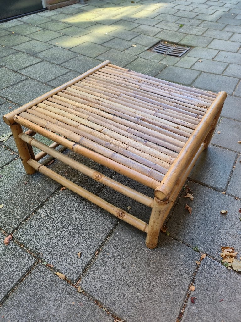 Nieuw! Bamboe voetenbankje/tafeltje, Tuin en Terras, Ophalen, Nieuw, Overige materialen