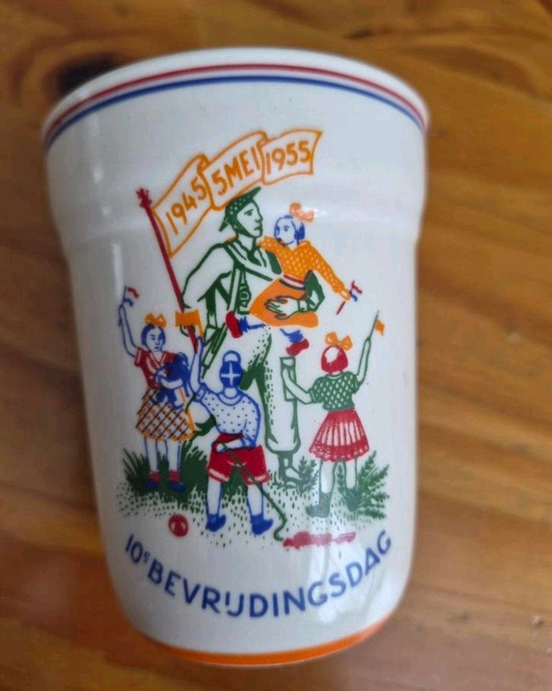 Vintage 10e Bevrijdingsdag Beker 1945-1955, Antiek en Kunst, Ophalen of Verzenden