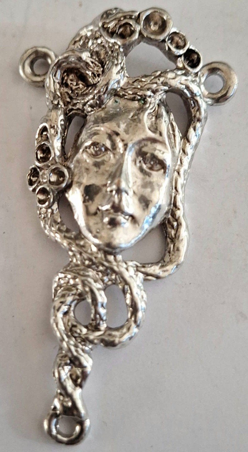 Partij met 6 grote zware verzilverde metalen hangers 50x25mm, Verzenden, Nieuw, Hanger