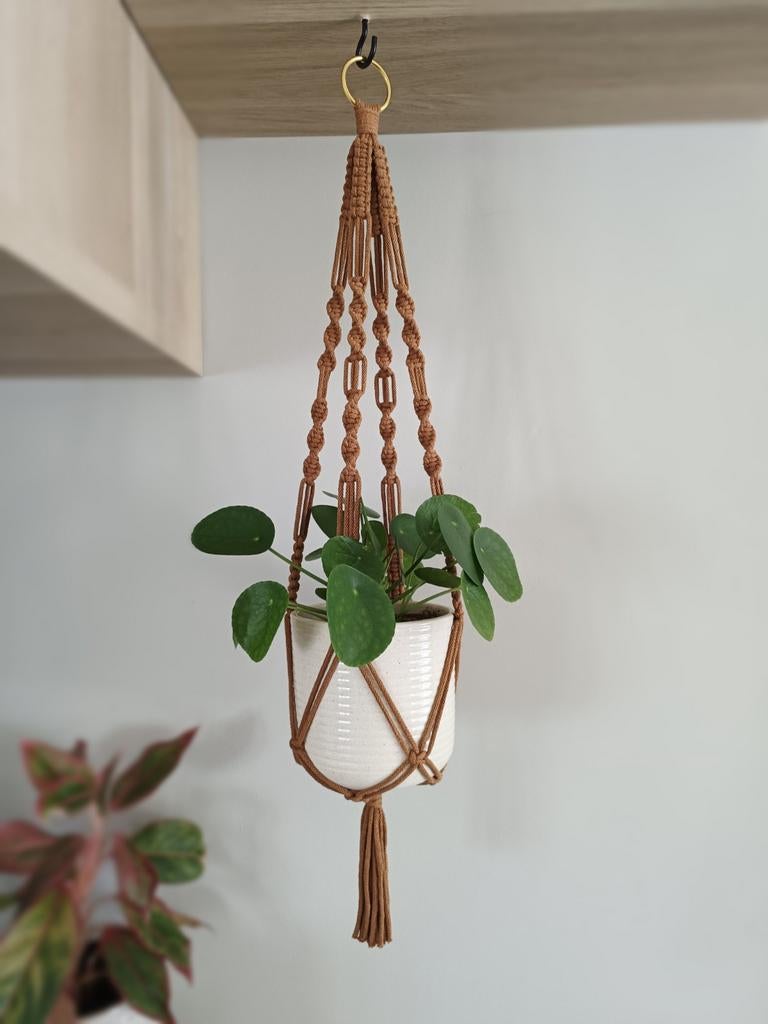 Macramé plantenhanger, Ophalen of Verzenden, Nieuw, Bruin