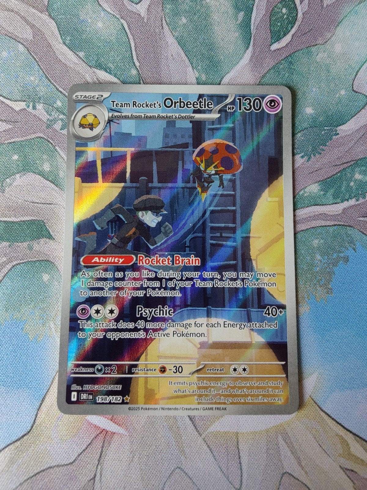 Pokemon destined rivals team rocket's orbeetle 198/182, Ophalen of Verzenden, Nieuw, Losse kaart, Foil