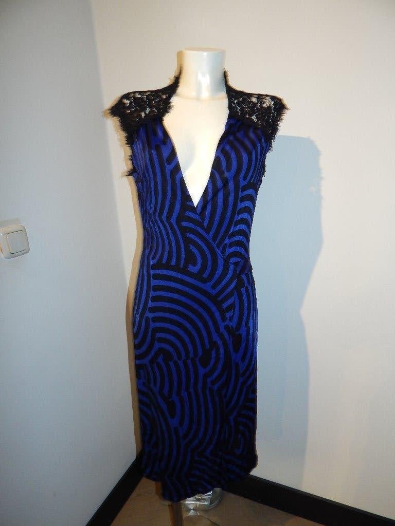 Diane von Furstenberg wikkel jurk kant vorstelijk blauw 14/4