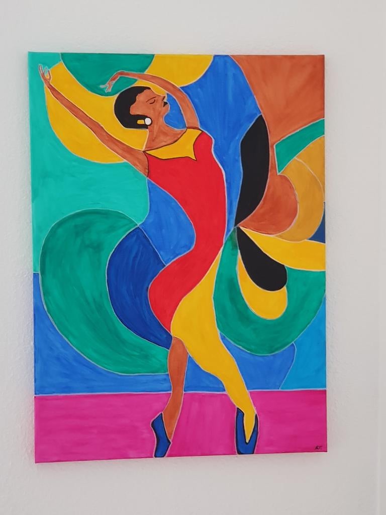 Te koop op canvas geschilderd 55 x 75 cm., Ophalen of Verzenden