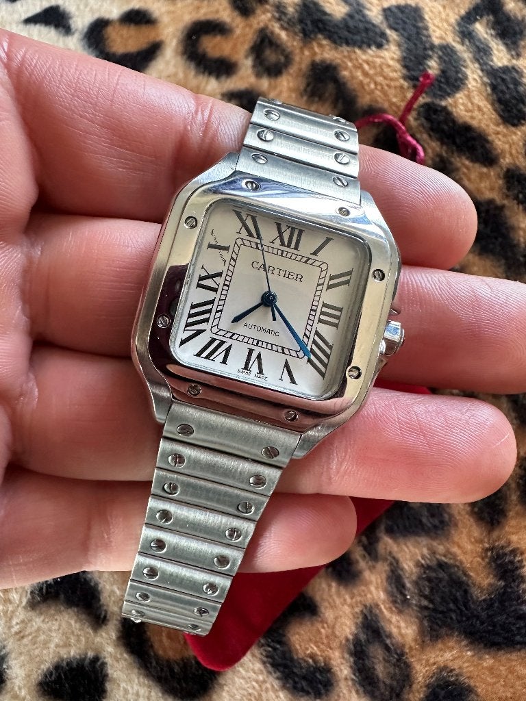 Cartier Santos medium unisex, Overige merken, Staal, Staal, Verzenden