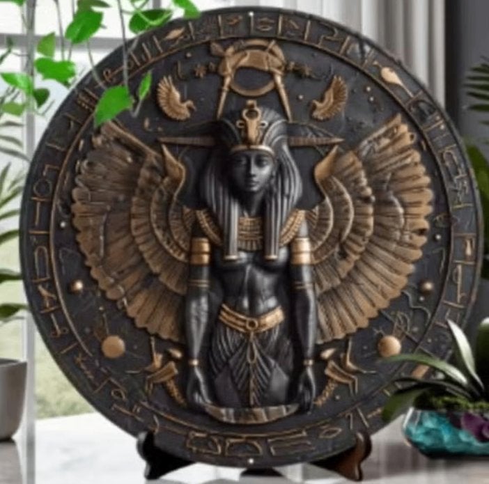 Vintage rond metalen bord Egyptische Farao (20cm), Ophalen of Verzenden, Nieuw