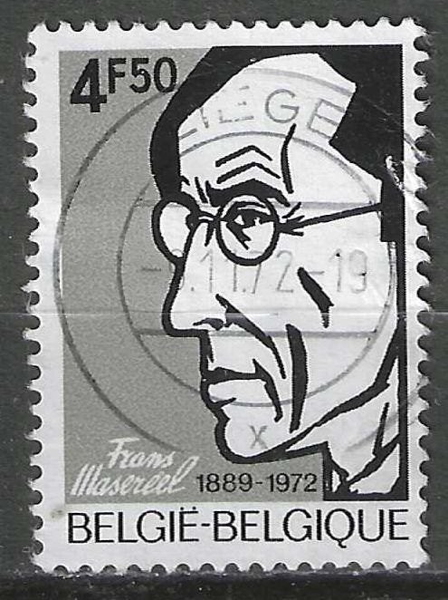 Belgie 1972 - Yvert/OBP 1641 - Frans Masereel (ST), Verzenden, Gestempeld, Kunst