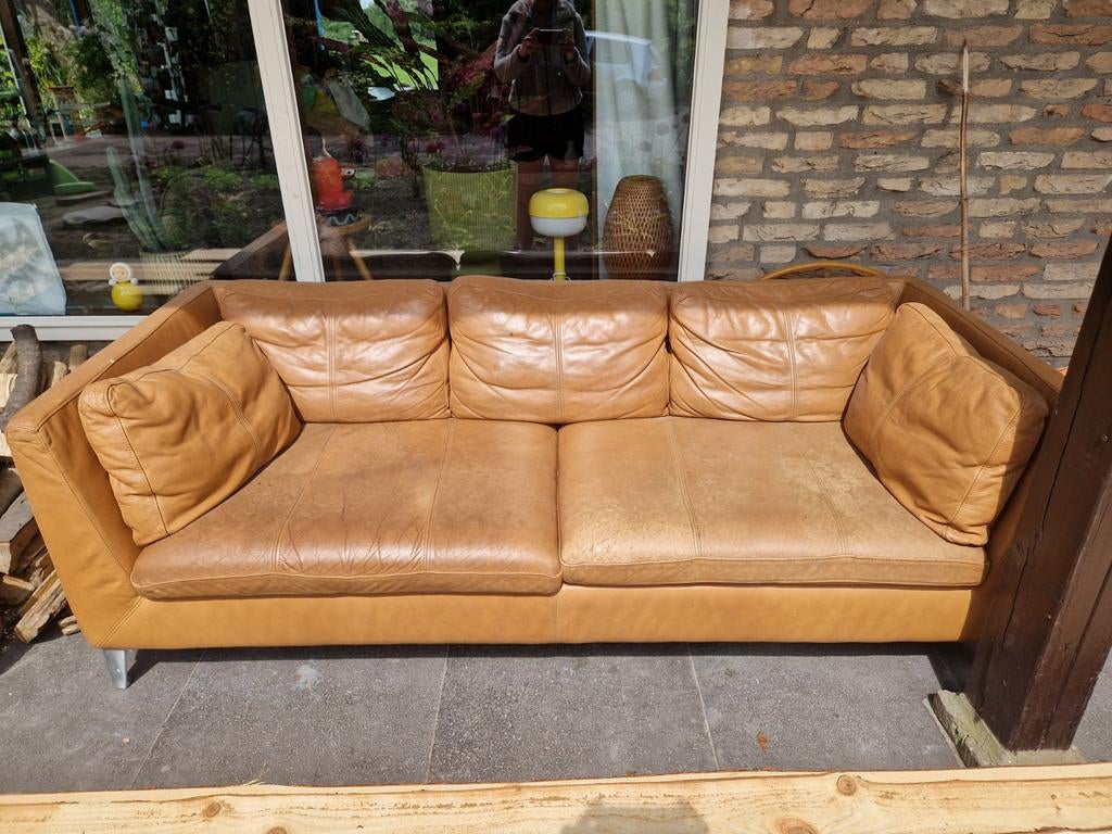 Ikea stockholm bank, Ophalen of Verzenden, Gebruikt, 75 tot 100 cm, Leer