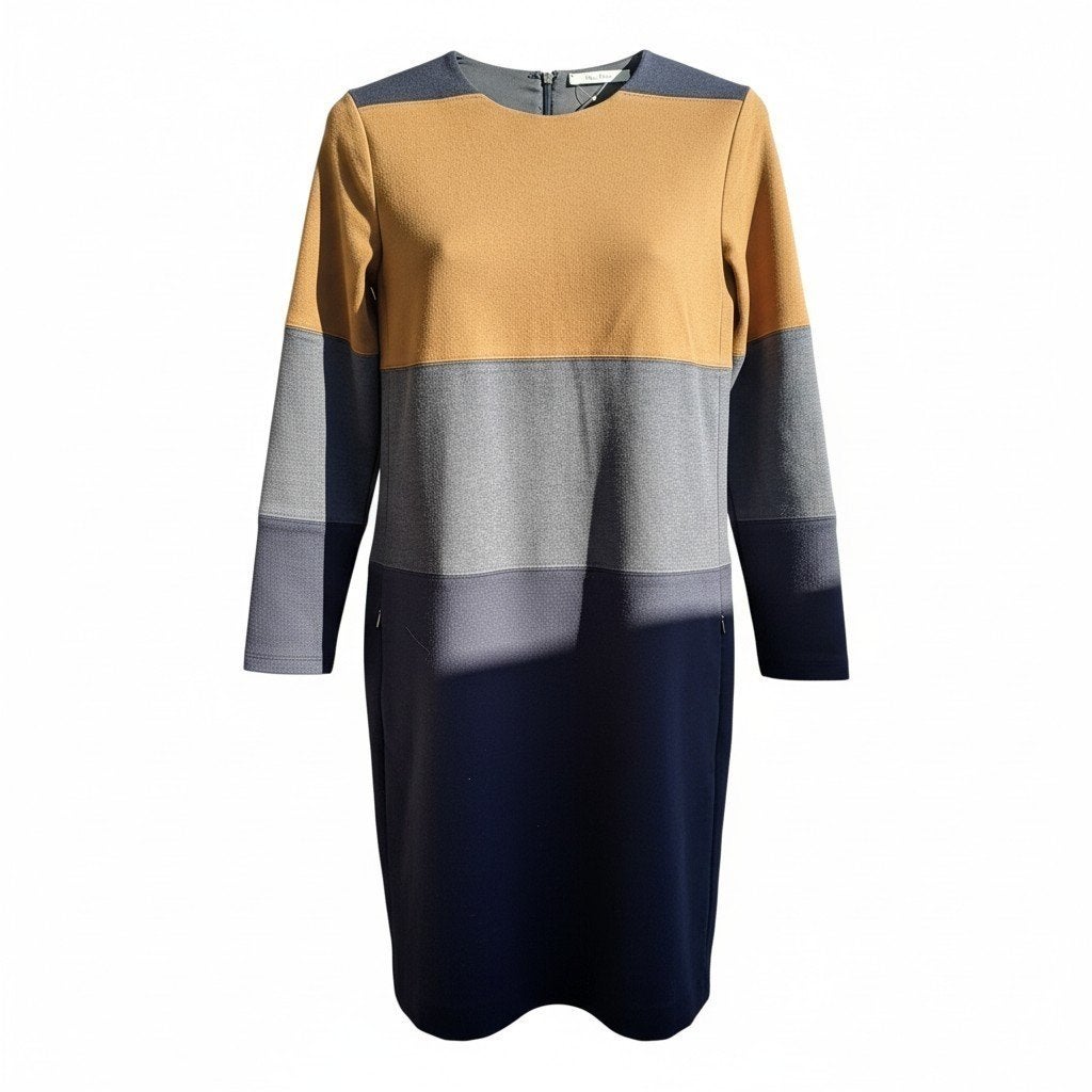Maxmara wollen jurk naat 40 - gevoerd - colorblock, Maat 38/40 (M), Max Mara, Ophalen of Verzenden, Zo goed als nieuw