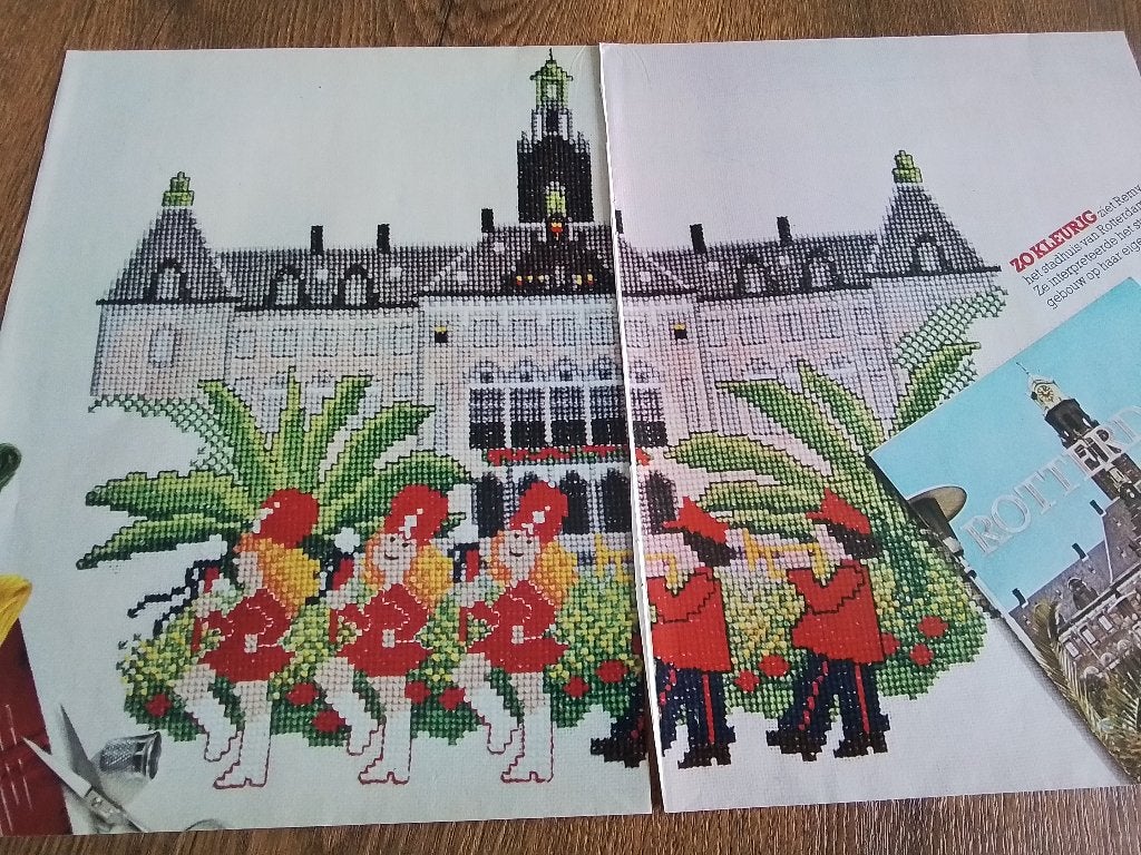Borduurpatroon stadshuis van Rotterdam, Hobby en Vrije tijd, Ophalen of Verzenden, Zo goed als nieuw, Handborduren, Patroon