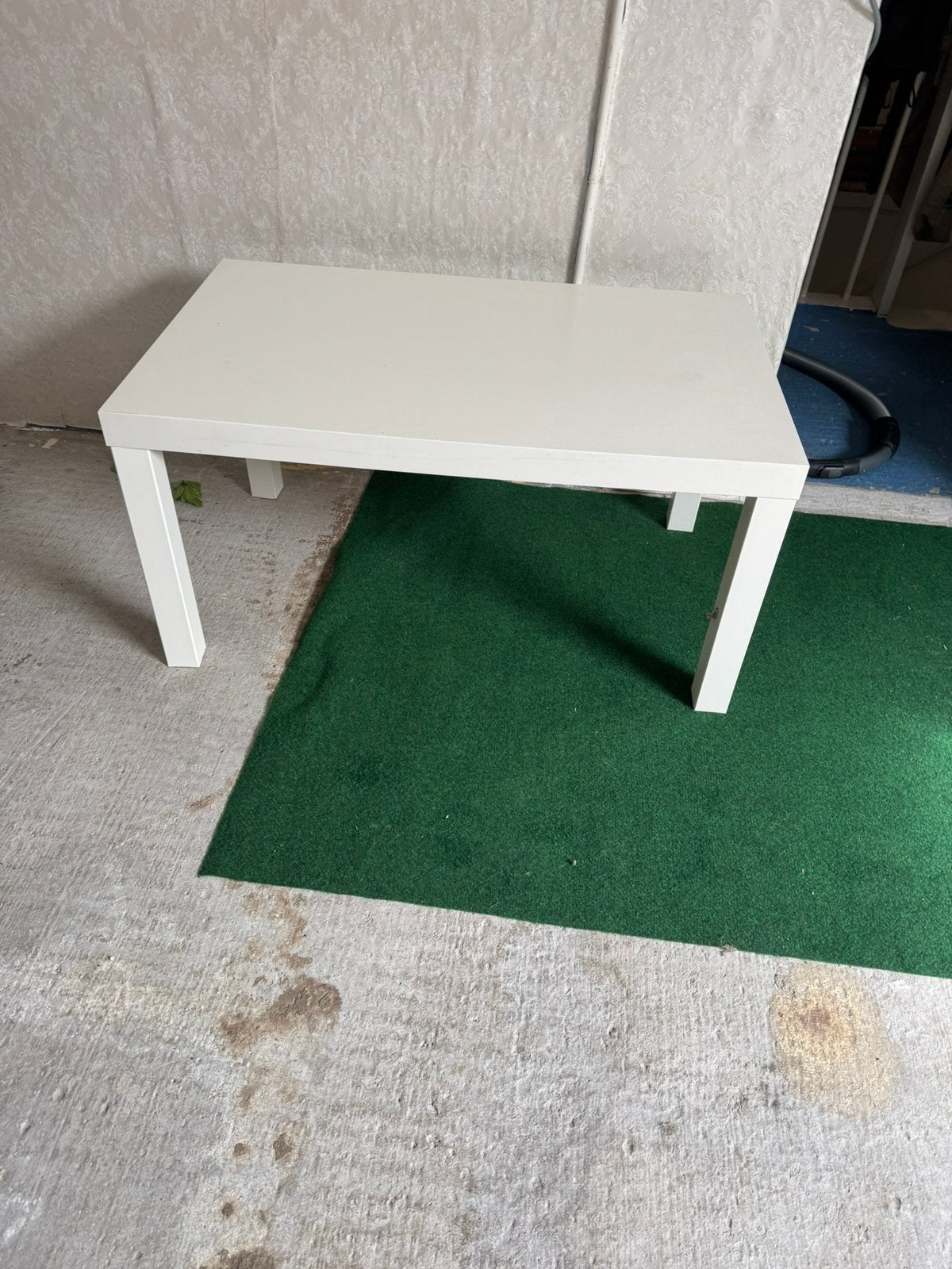 Te koop  witte lack tafel, Ophalen, Gebruikt, Rechthoekig, 50 tot 100 cm