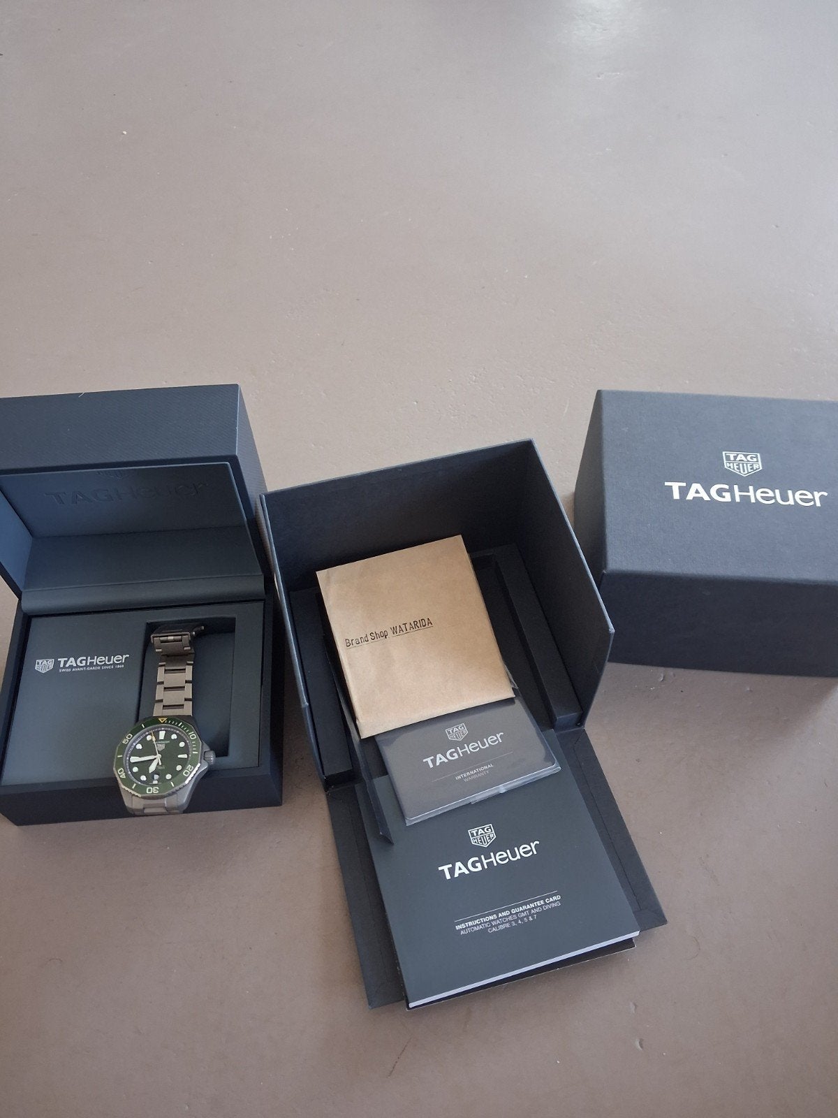 TAG Heuer Aquaracer titanium Groen Herenhorloge, Overige merken, Staal, Staal, Polshorloge