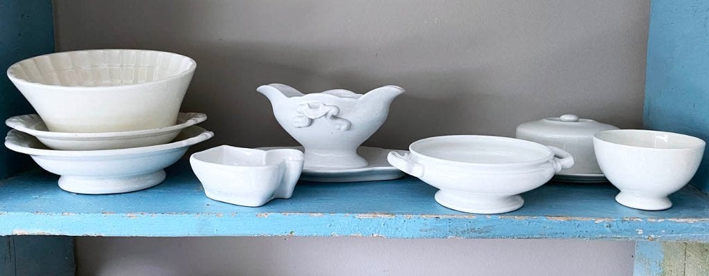Lot  Brocant Wit Servies o.a.Regout, Societe Ceramique, Ophalen of Verzenden