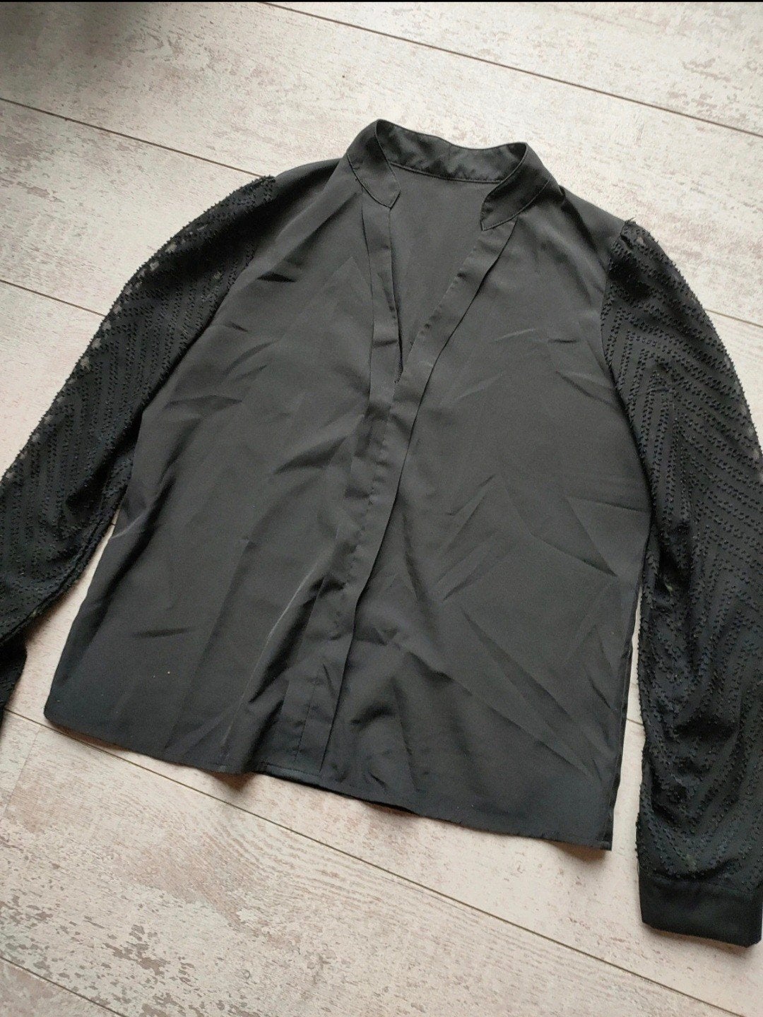 Shein blouse zwart met doorschijnende mouwen maat M, Kleding | Dames, Blouses en Tunieken, Maat 38/40 (M), Zwart, Ophalen of Verzenden