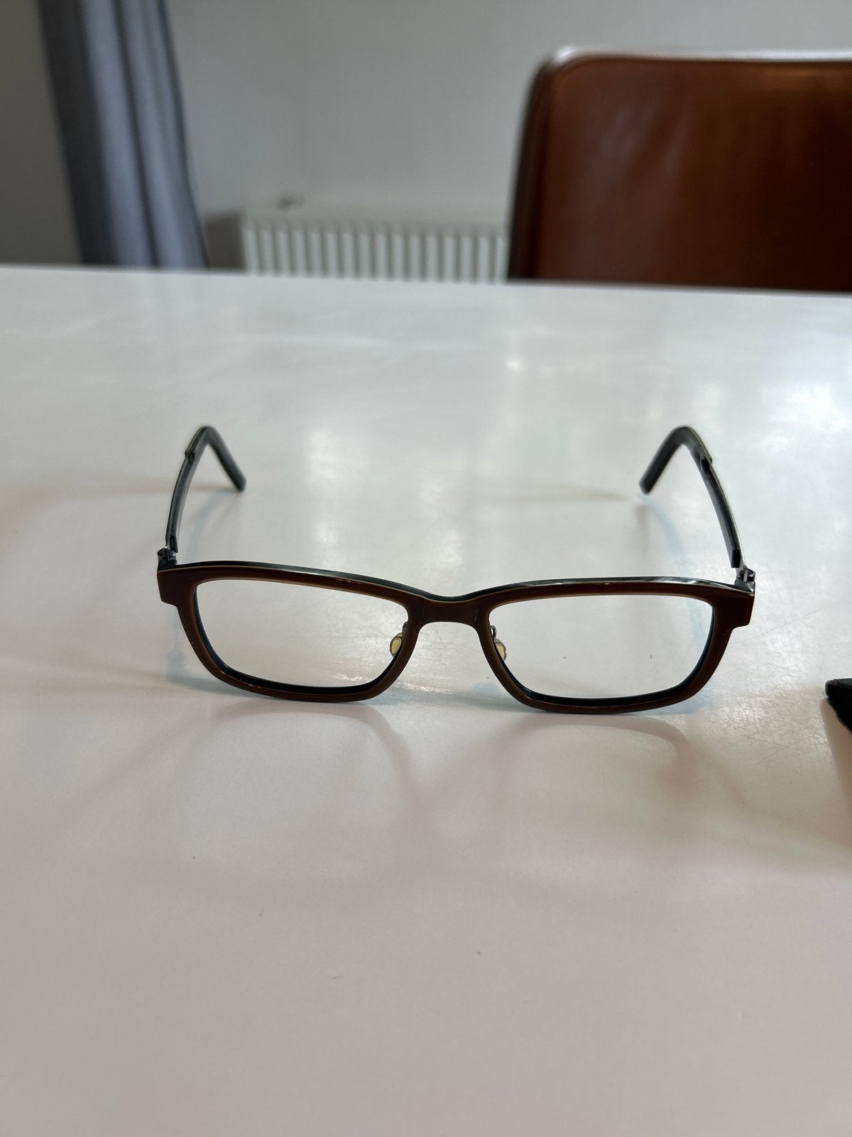 Lindberg bril montuur met bruin montuur en zwart pootje, Overige merken, Gebruikt, Bruin, Ophalen of Verzenden