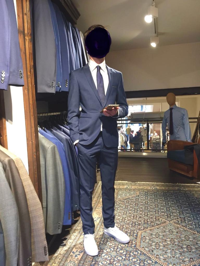 Pak blauw heren Suitable maat 46 S - goed voor gala, Zwart, Ophalen of Verzenden, Maat 46 (S) of kleiner, Suitable