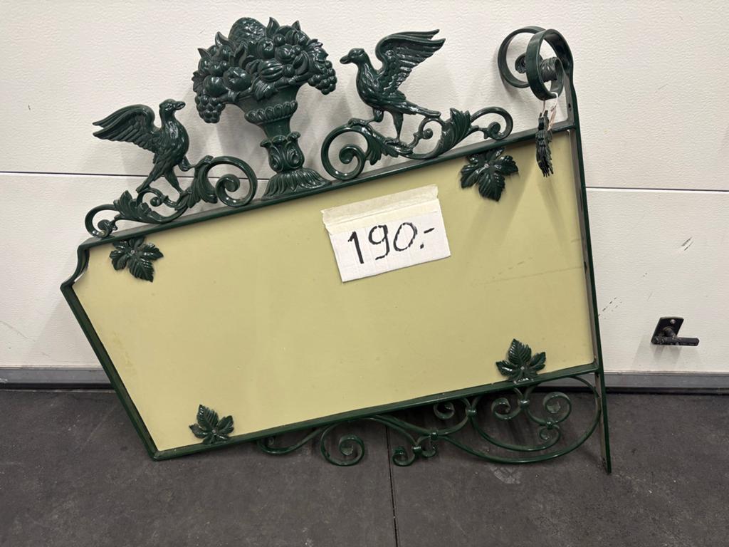 Decoratief uithangbord met vogels en fruitmotief, Ophalen of Verzenden