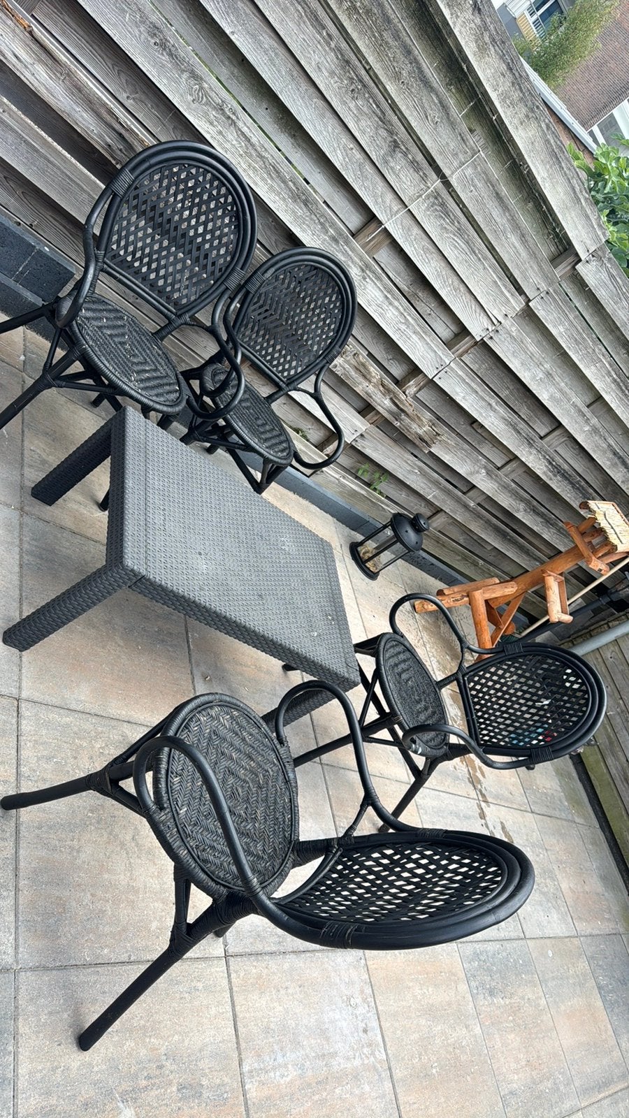 Rotan stoelen + gratis tafel, Tuin en Terras, Tuinsets en Loungesets, Ophalen, Zo goed als nieuw, 2 zitplaatsen