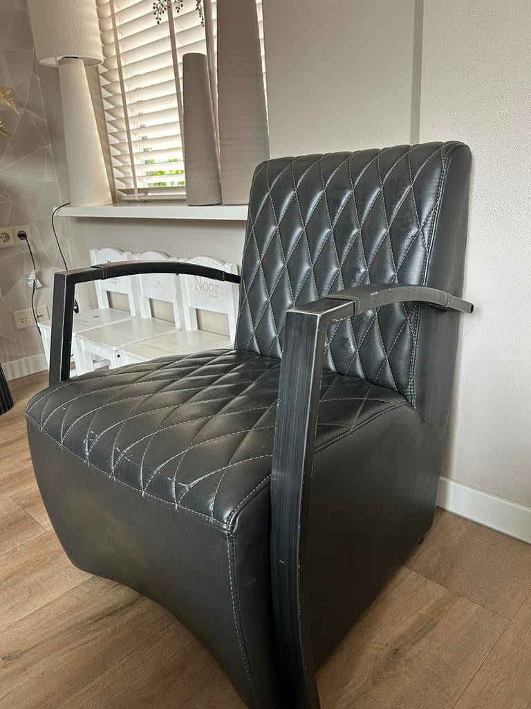 Industiele fauteuil 2x, Huis en Inrichting, Fauteuils, Ophalen, Gebruikt, 75 tot 100 cm, 50 tot 75 cm
