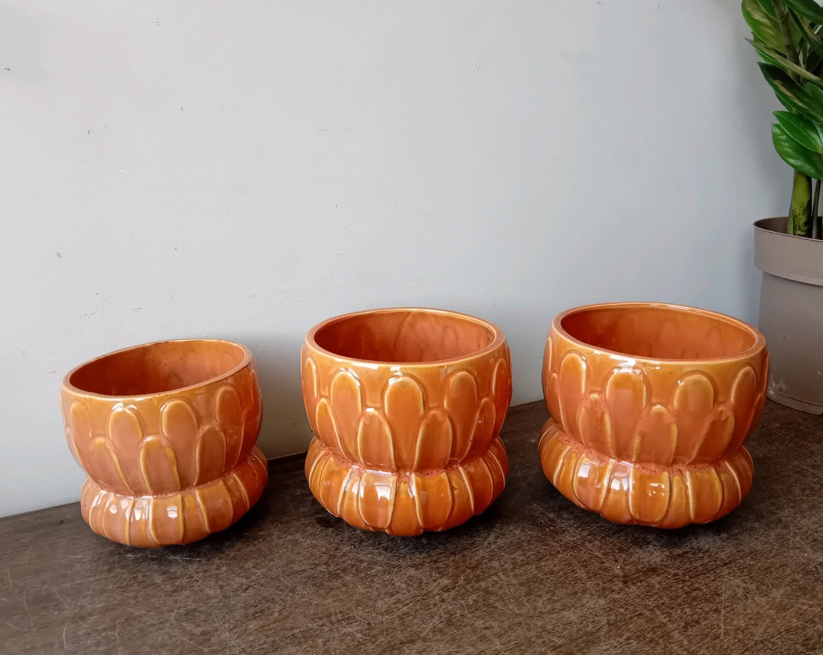 Bloempot keramiek, diameter 10 en 12cm            3 voor €10, Ophalen, Rond, Binnen, Zo goed als nieuw