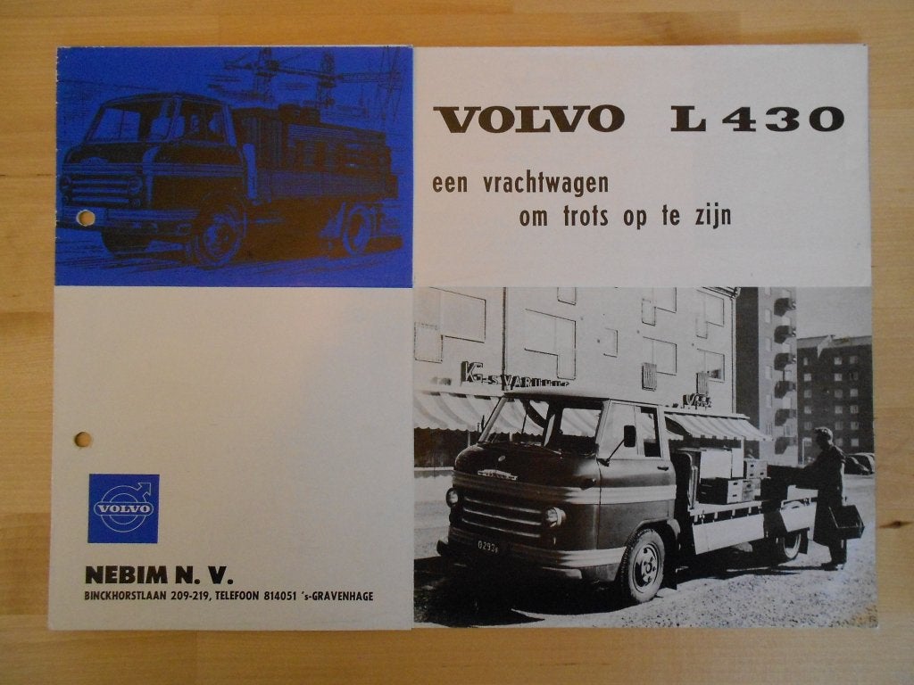 Volvo L430 Brochure ca 1960 – L 430, Volvo, Zo goed als nieuw, Volvo, Ophalen of Verzenden