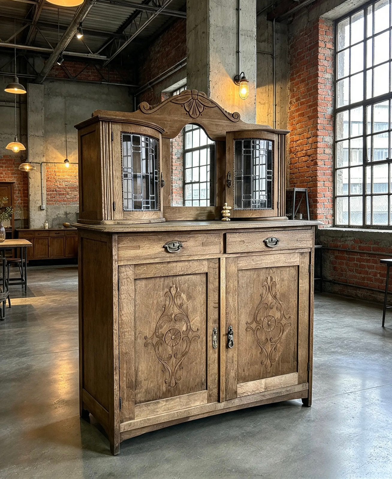 *Dressoir / Buffetkast sober wonen vergrijst eiken*, Huis en Inrichting, Ophalen, 25 tot 50 cm, Glas