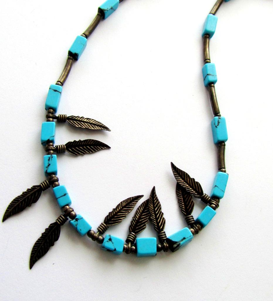 Prachtige zilveren Turquoise ketting met 9 x Wings hangers, Ophalen, Zilver, Ketting, Met edelsteen