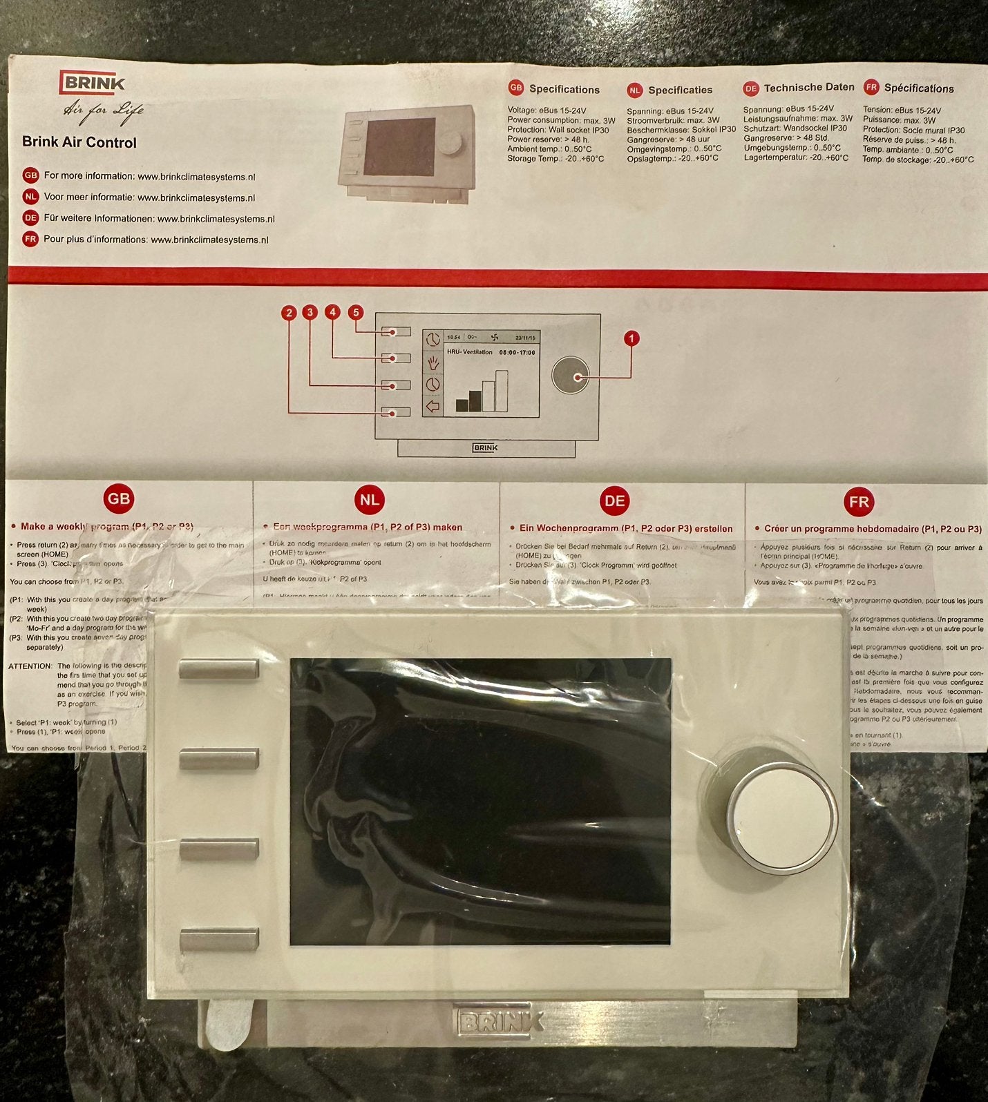 Brink Air Control ventilatie bedieningsmodule – Nieuw, Ophalen of Verzenden, Nieuw