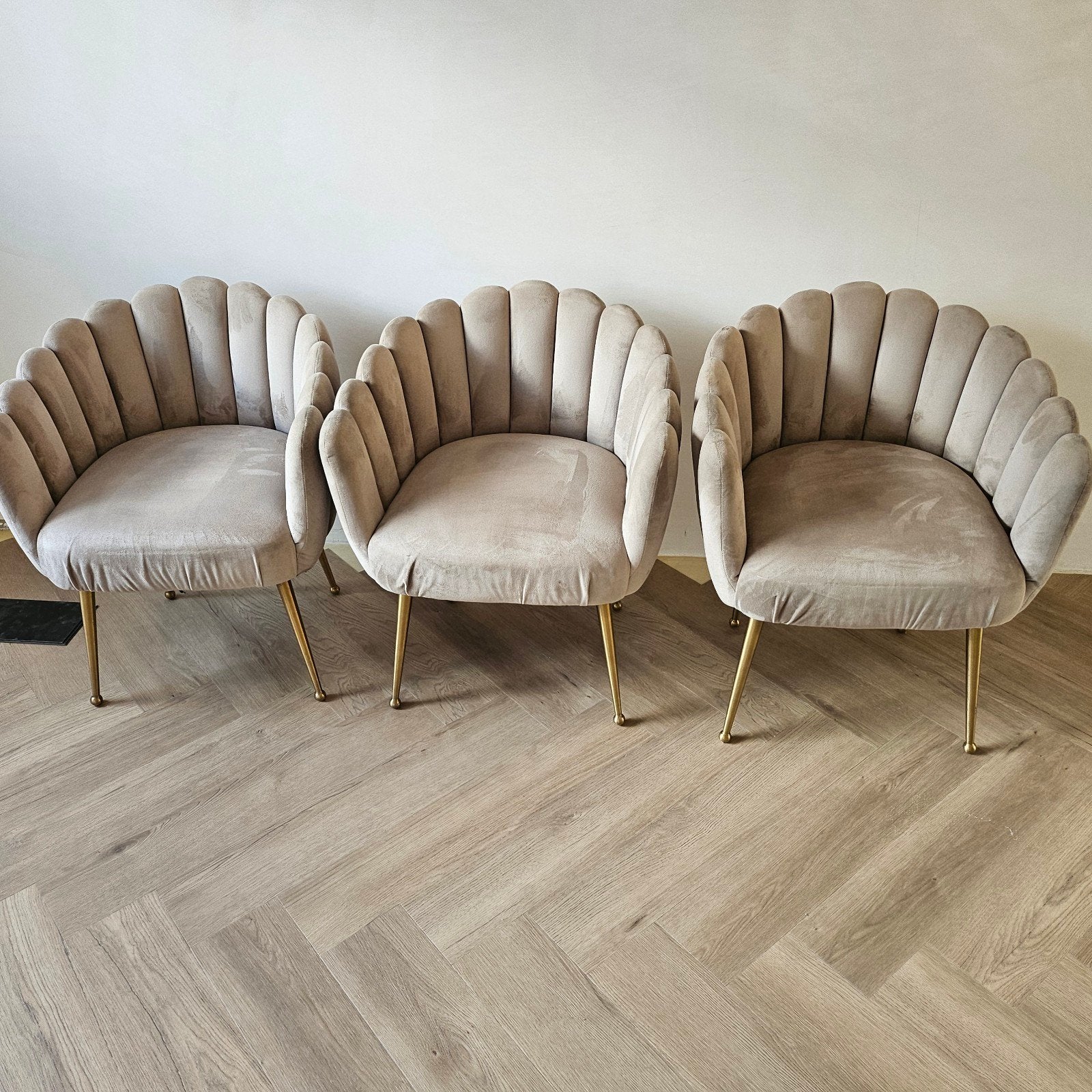 3x Richmond Interiors Farah eetkamerstoellen, Ophalen, Overige kleuren, Drie, Modern, Luxe, Schelp