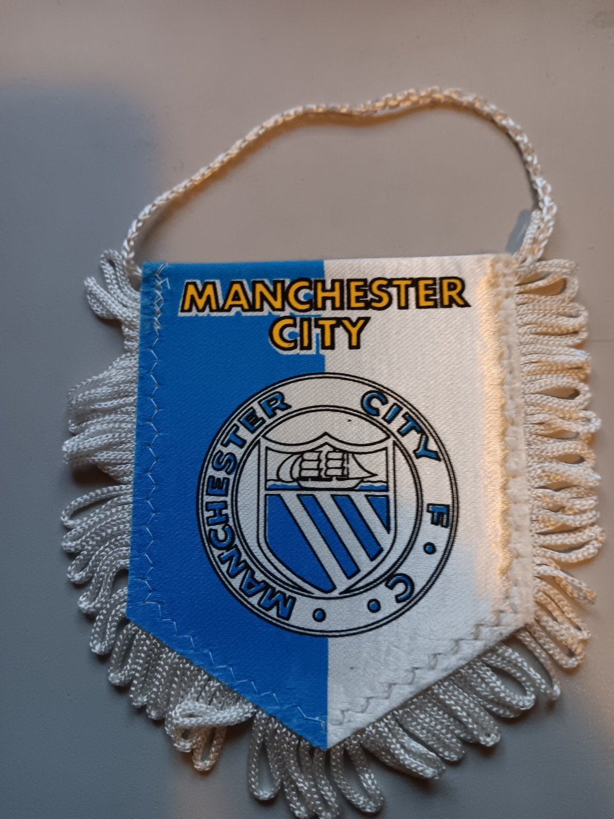 Manchester City Vaantje - Voetbal Fan Item, Ophalen of Verzenden, Zo goed als nieuw, Buitenlandse clubs, Vaantje of Sjaal