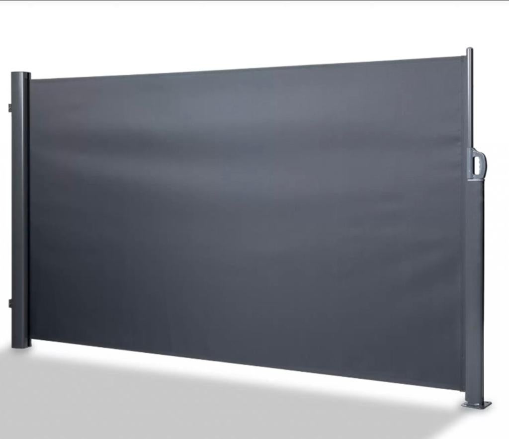 Uittrekbaar windscherm 1.70m x 3.00m - Grijs, Tuin en Terras, Ophalen, Aluminium, Zo goed als nieuw, 200 cm of meer