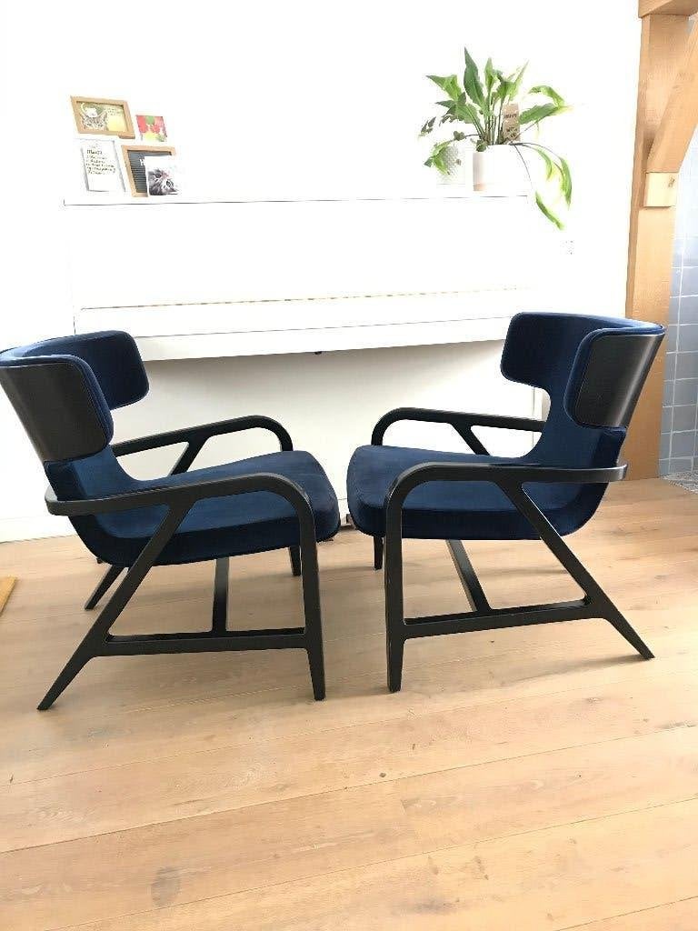 Set 2 B&B Maxalto Italy Fulgens fauteuil stoel design, Gebruikt, 75 tot 100 cm, Ophalen of Verzenden, Nvt