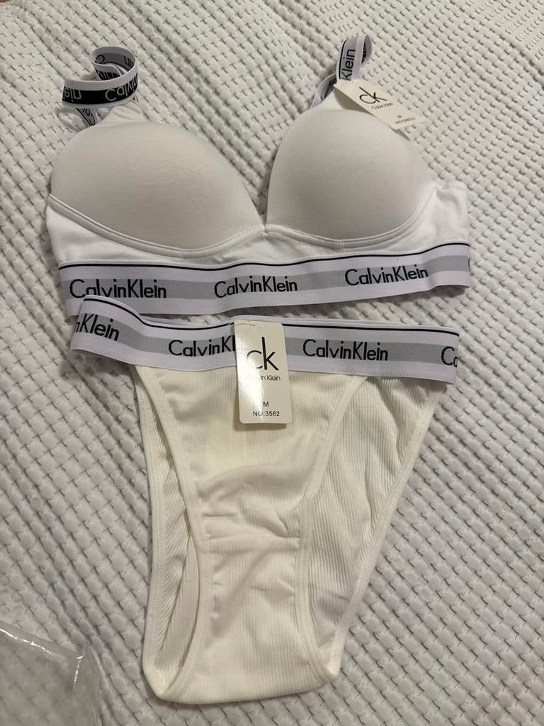 Nieuw Calvin Klein Lingeriesetje - Maat M, Ophalen of Verzenden, Wit, Setje