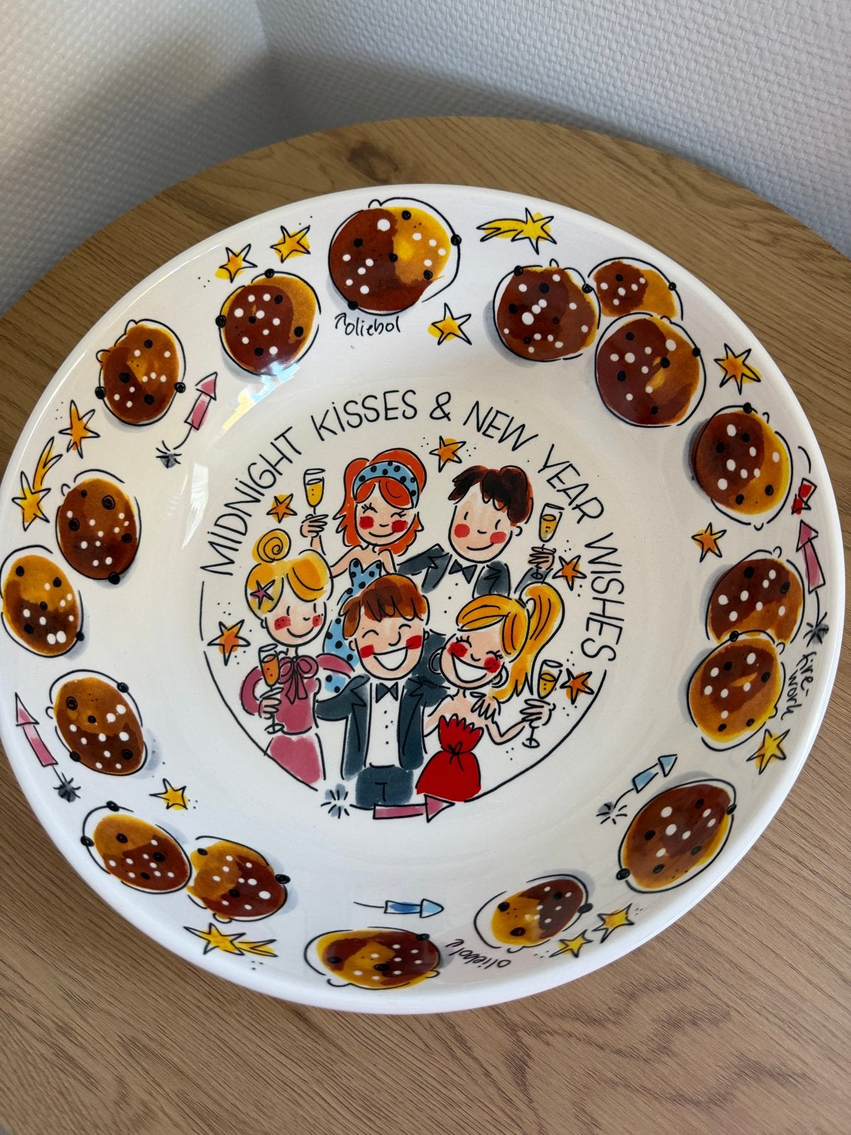 Blond Amsterdam Oliebollenschaal 30 cm - Zo goed als nieuw, Ophalen, Handbeschilderd, Porselein of Keramiek, Schaal