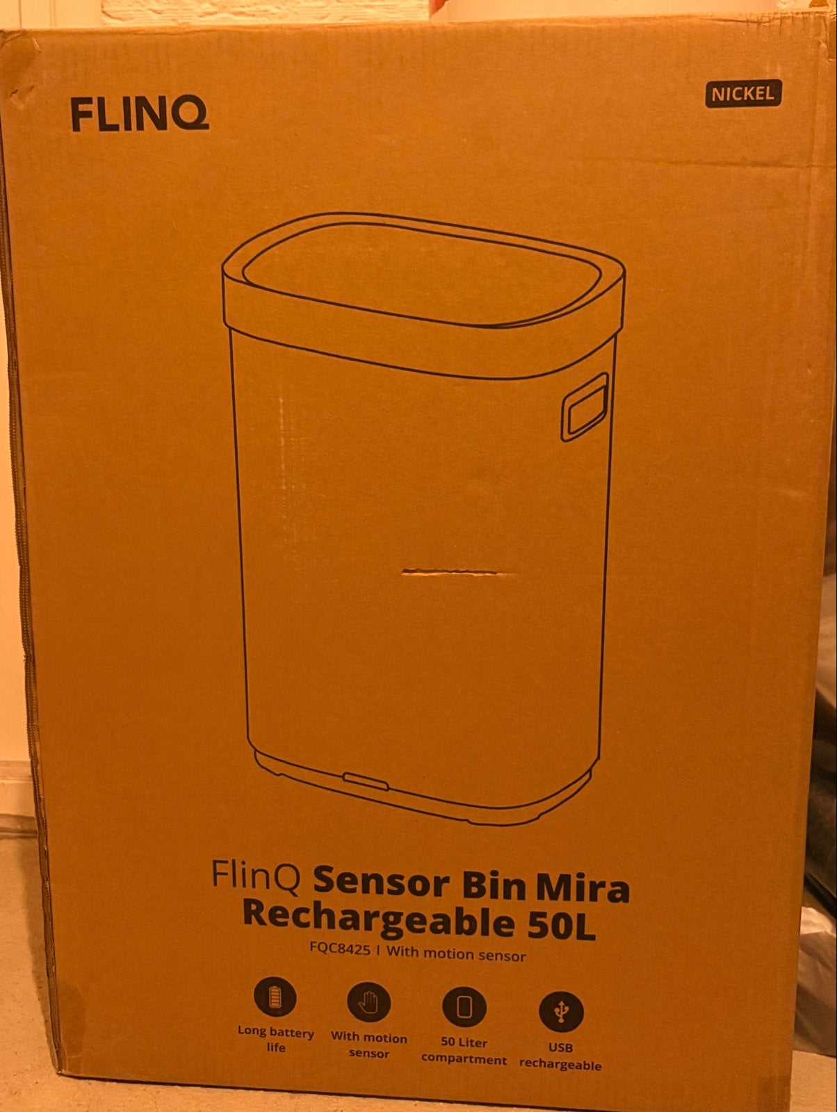 Nieuw in verpakking FlinQ Sensor Prullenbak Mira50L - Zilver, Ophalen, 50 – 75, Nieuw, 40 liter of meer