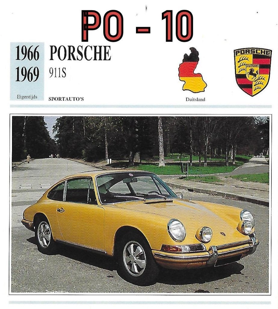 Po10 autokaart porsche 911s, Verzamelen, Automerken, Motoren en Formule 1, Ophalen of Verzenden, Zo goed als nieuw, Auto's