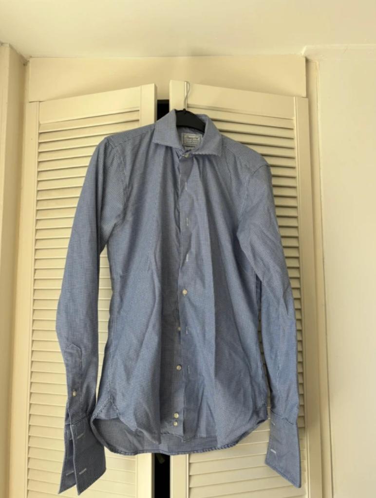Stijlvol Gestreept Overhemd – Stepping Out, Kleding | Heren, Overhemden, Zo goed als nieuw, Halswijdte 39/40 (M), Blauw, Ophalen of Verzenden