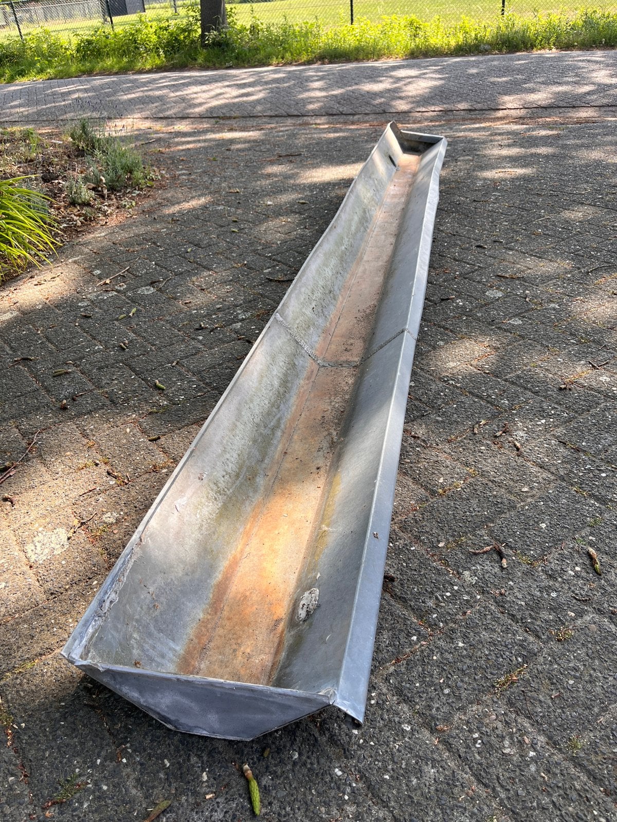 Zinken dakgoot / bakgoot 360 cm, Ophalen, Gebruikt, Zink, 80 mm of meer