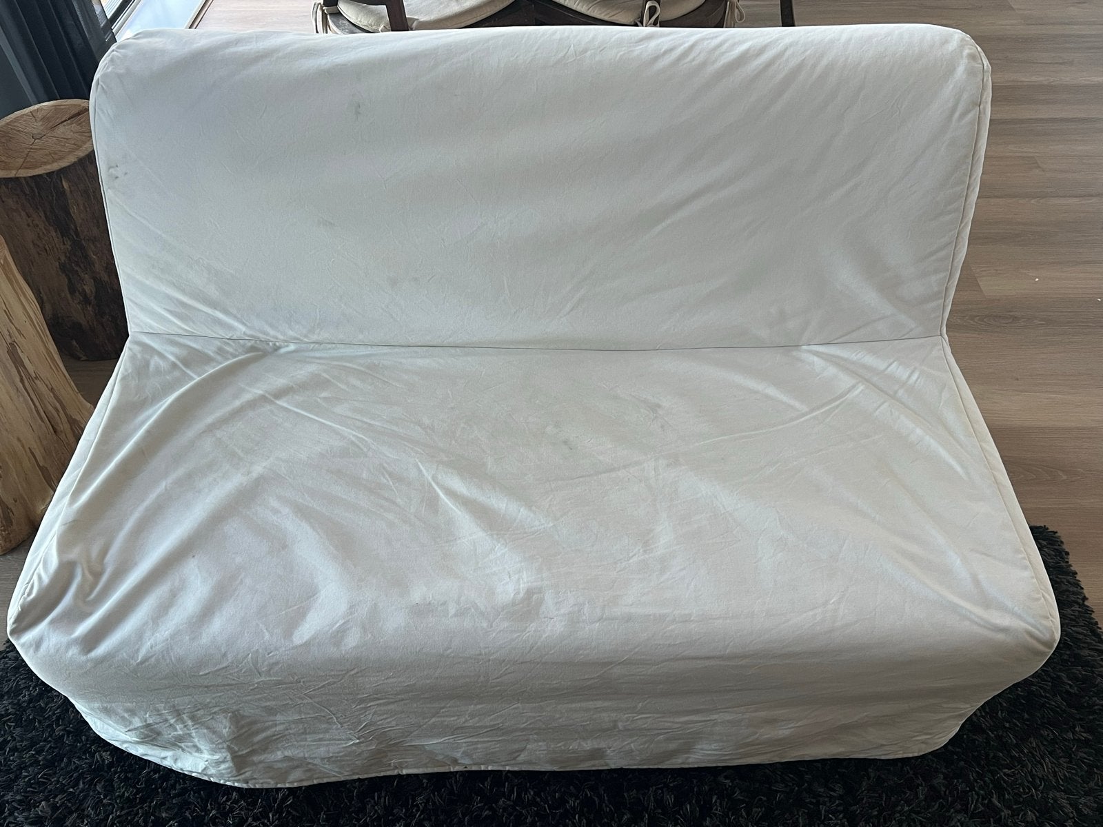 IKEA zetelbed met witte hoes, Ophalen, Gebruikt, Wit, Tweepersoons