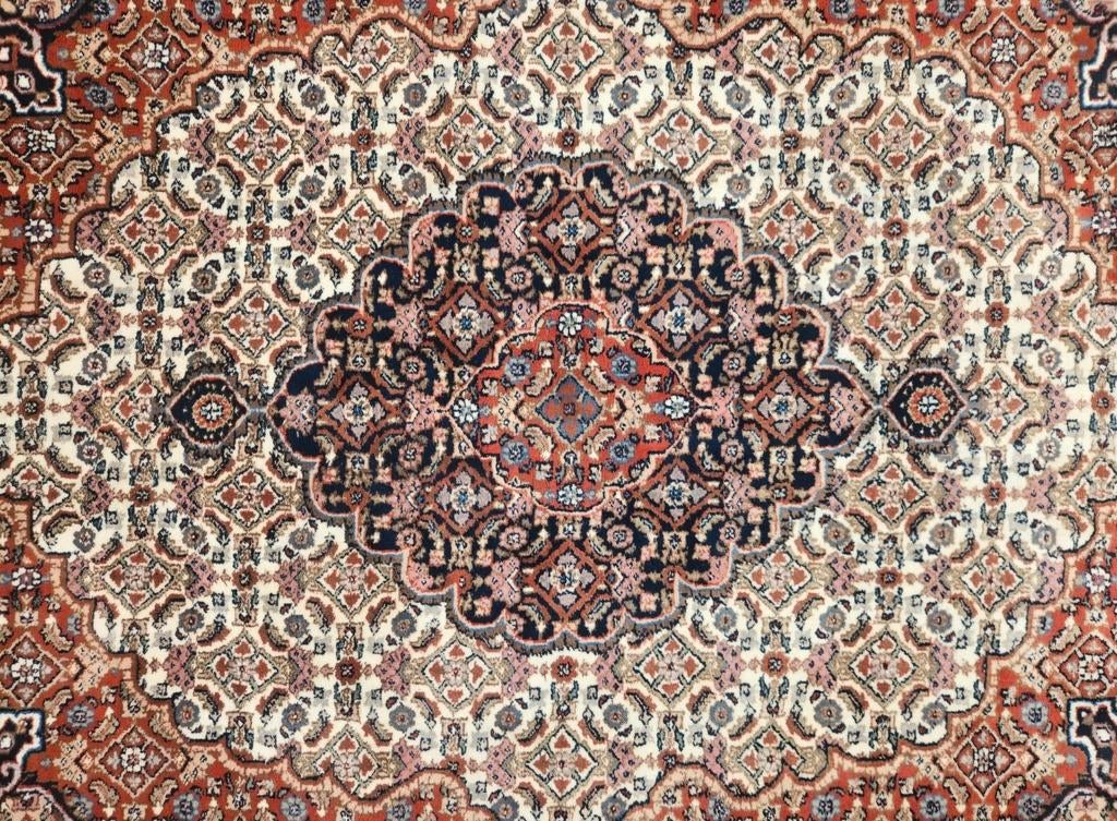 Handgeknoopt Perzisch wol Moud tapijt medallion 196x251cm, 150 tot 200 cm, 200 cm of meer, Ophalen of Verzenden, Zo goed als nieuw