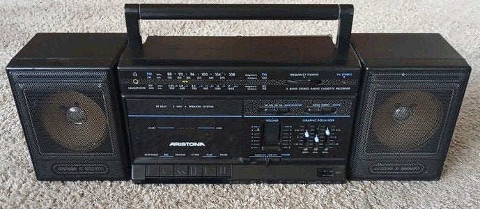 Aristona vintage ghettoblaster stereo radio cassettespeler, Audio, Tv en Foto, Ophalen of Verzenden