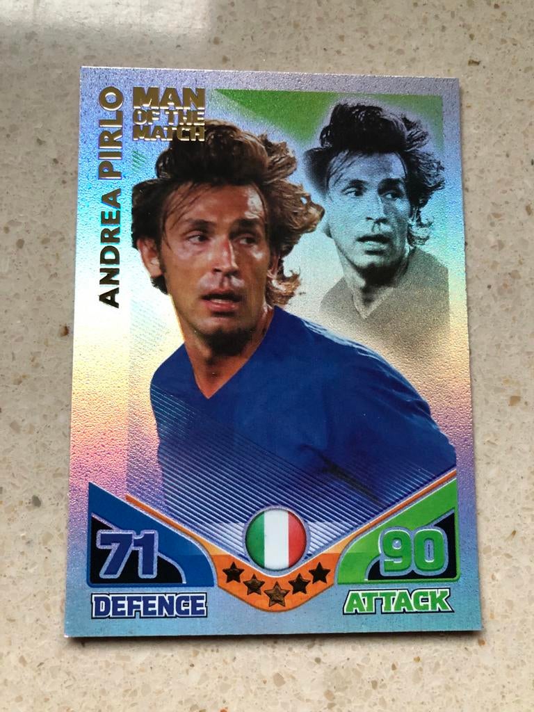 Topps Match Attax WK 2010 Andrea Pirlo Man of the Match, Ophalen of Verzenden, Zo goed als nieuw, Buitenlandse clubs, Spelerskaart