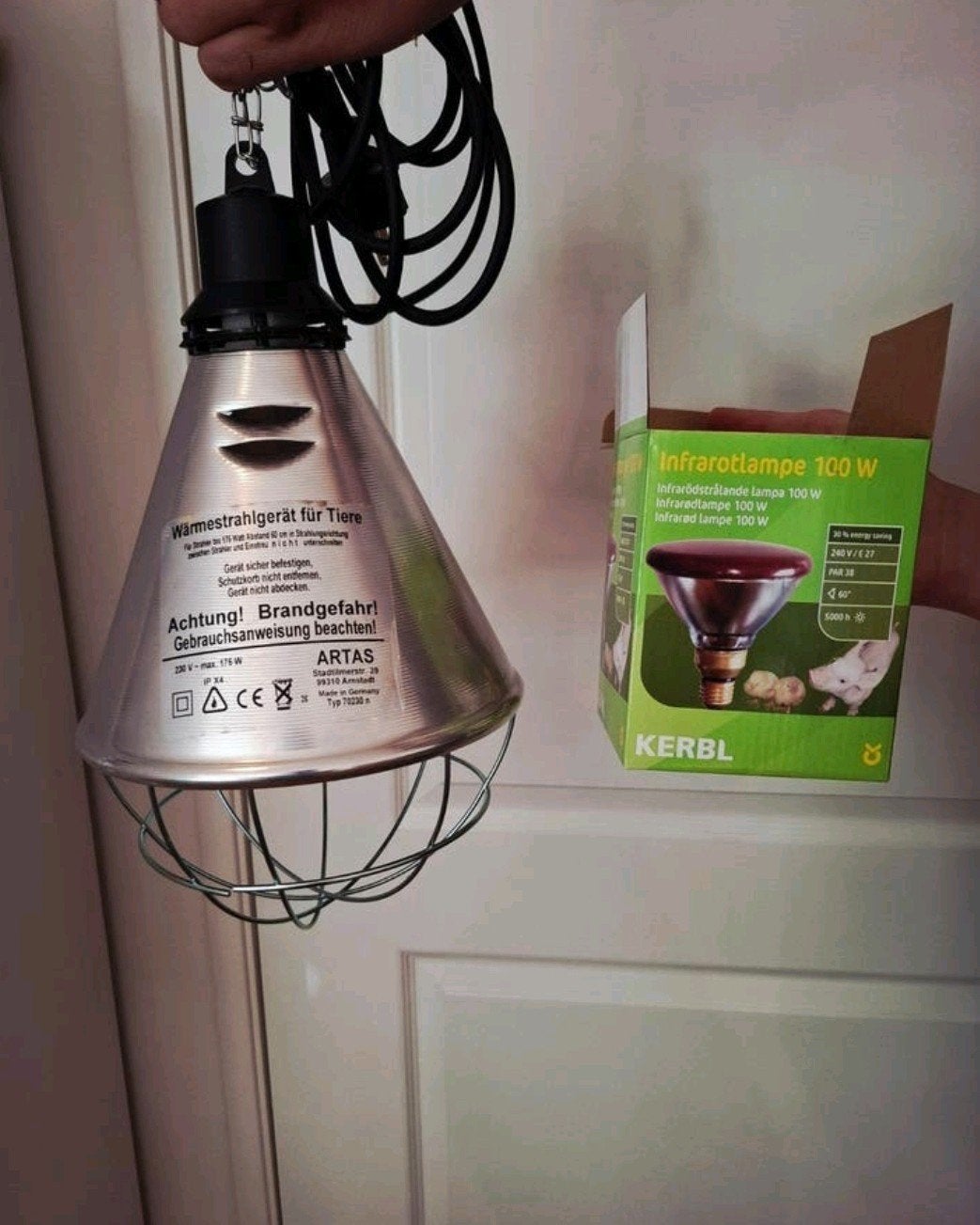 Warmtelamp armatuur en infrarooflamp 100w voor kuikens, Ophalen of Verzenden