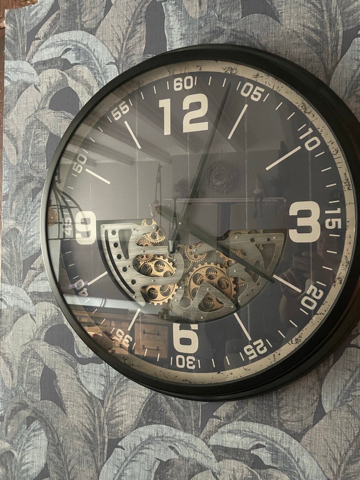 Grote Industriële Wandklok met Zichtbaar Uurwerk, Ophalen, Wandklok, Zichtbaar uurwerk, Analoog