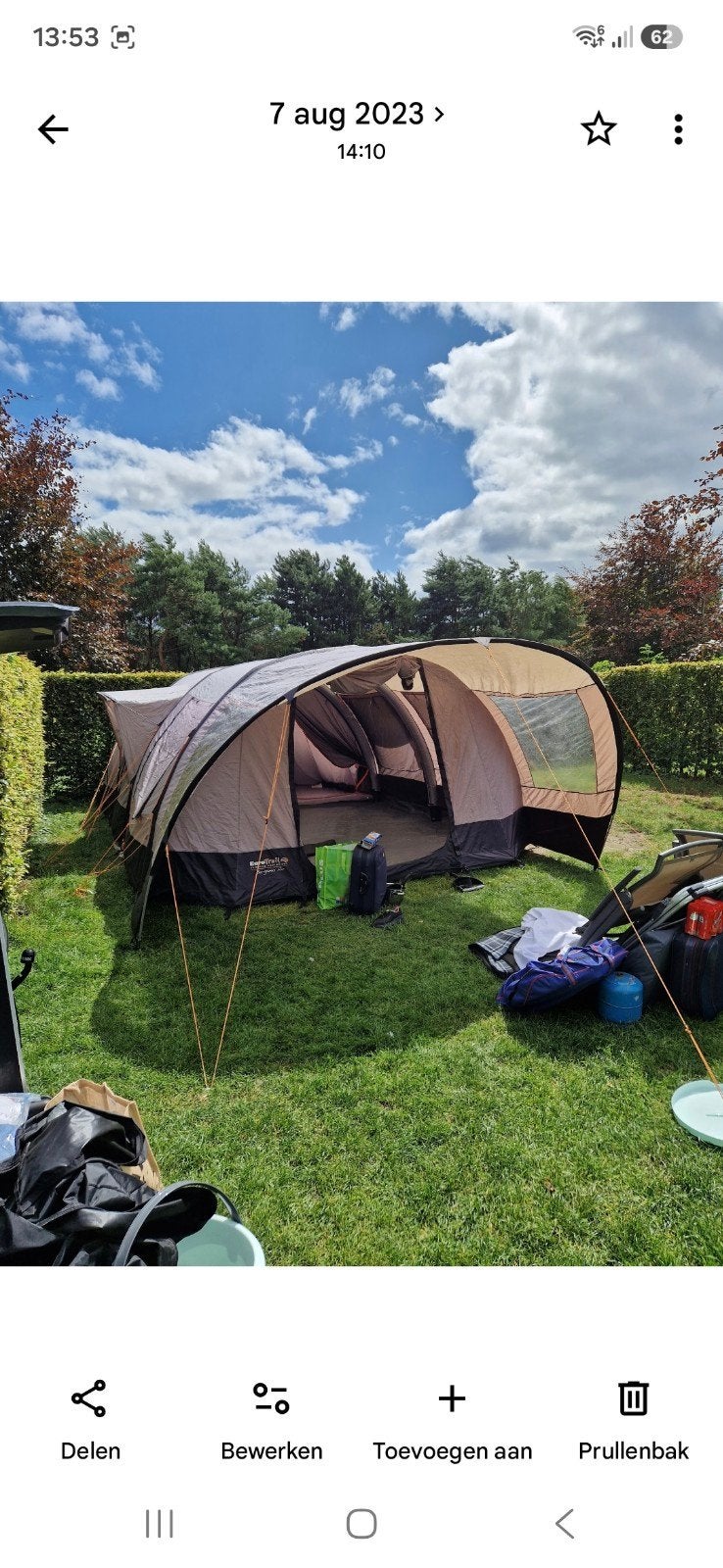 EuroTrail Bergamo Air 4-5 persoons opblaasbare tunneltent, Ophalen of Verzenden, Gebruikt, Tot en met 5