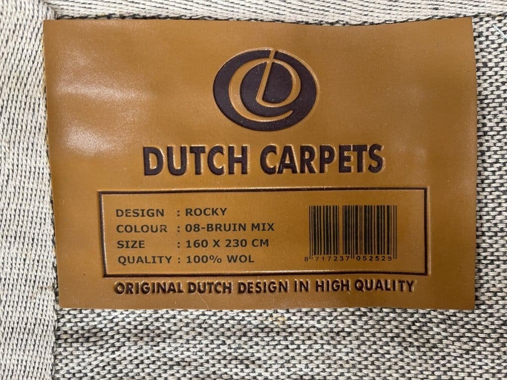 Dutch Carpets Rocky Bruin Mix - Wol, Ophalen, Bruin, Design, 150 tot 200 cm