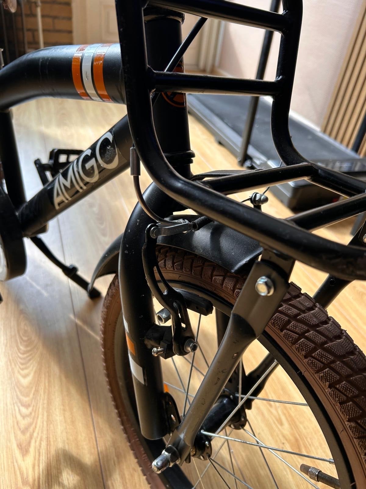 Amigo Kinderfiets Zwart - 16 inch, Ophalen of Verzenden, Gebruikt, Velgrem, 16 tot 20 inch
