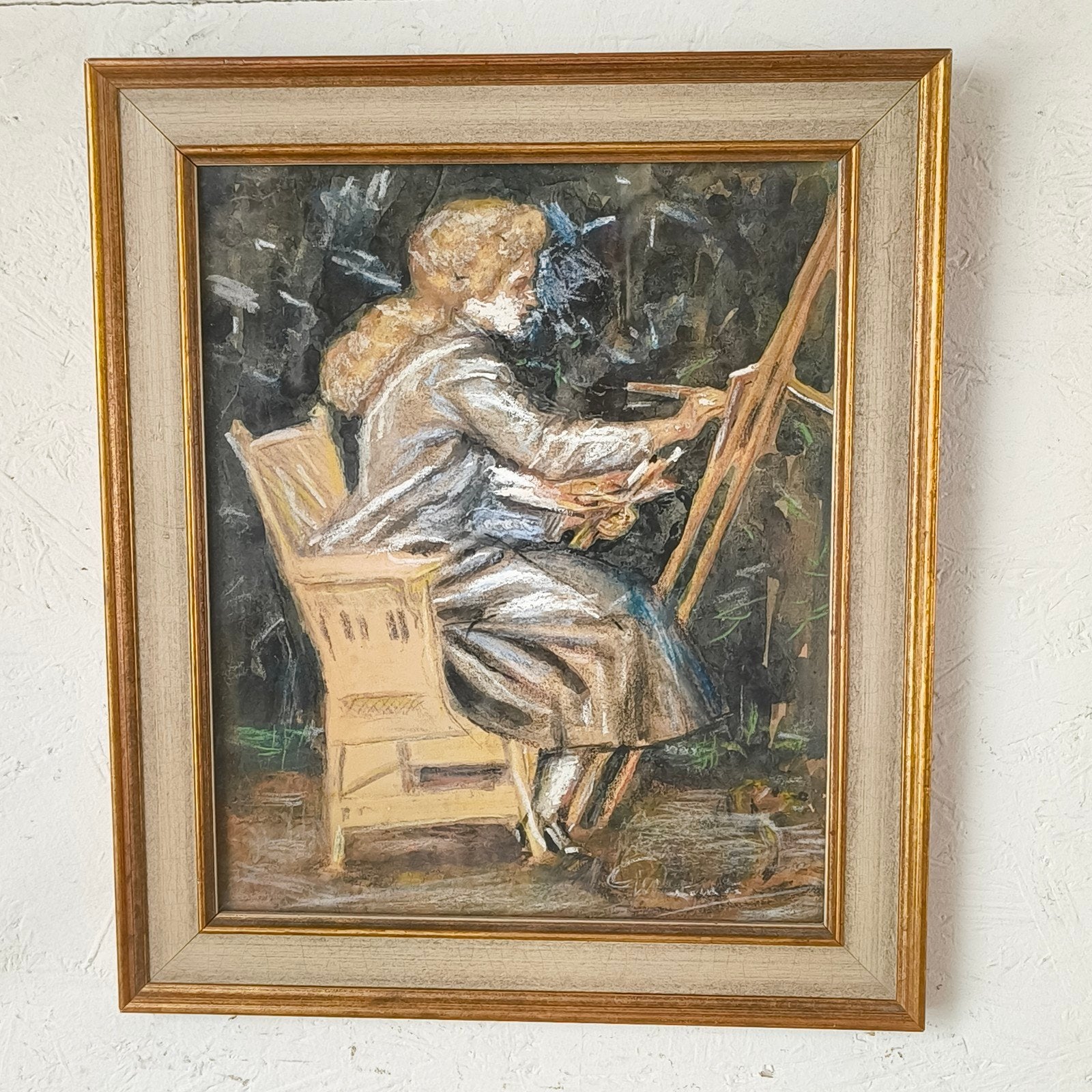 Gerard westermann pastel schilderende vrouw, Antiek en Kunst, Kunst | Schilderijen | Klassiek, Ophalen of Verzenden